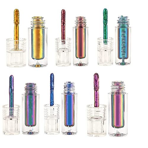 6 Pcs Multi-Chrome Liquid Lipsticks Set with Diamond Glitter Eyeshadow Stick - Long Wearing Matte Finish for Women and Girls Makeup