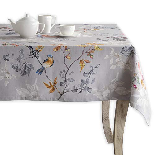 Maison d' Hermine Equinoxe(Grey) 100% Baumwolle Tischdecke für Küche | Abendessen | Tischplatte | Dekoration Parteien | Hochzeiten | Thanksgiving/ Weihnachten (Rechteck, 160 cm x 220 cm)