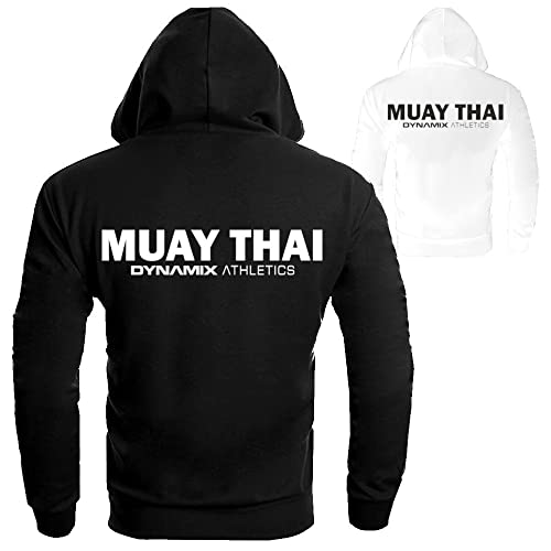 Dynamix Athletics Hoodie Muay Thai Classic - Kapuzenpullover Sweater Sweatshirt mit Kapuze für Herren Kampfsport Thaiboxen (as3, Alpha, m, Regular, Regular, Weiß)