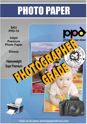 PPD 100xA4 Inkjet Fotopapier 280g Glänzend Premium Plus Wasserfest, Sofort Trocken PPD-15-100