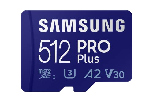 Samsung PRO Plus 512GB microSDXC UHS-I U3 160MB/s Full HD & 4K UHD Speicherkarte inkl. SD-Adapter (MB-MD512KA/EU)