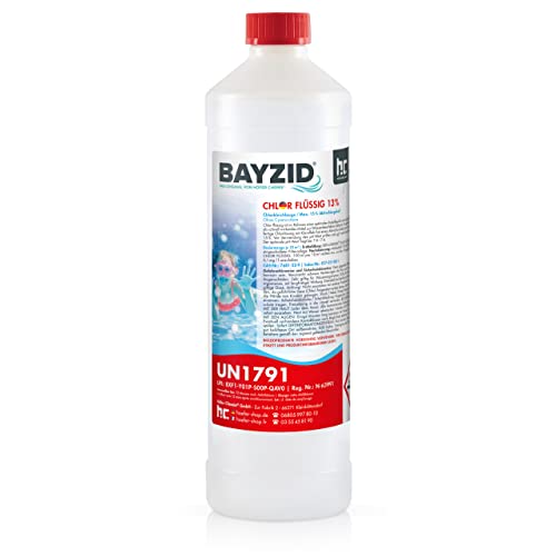Höfer Chemie BAYZID ® 15 kg Chlor flüssig in handlichen 1 kg Flaschen - wirkt schnell und zuverlässig für Pool & Schwimmbad