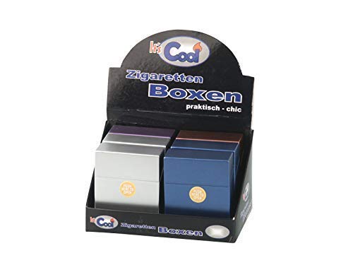 6 x Zigarettenbox XL in metallic Farben bunt sortiert BigBox für 25 Zigaretten im günstigen Set