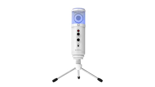 Newskill Kaliope Ivory Professionelles RGB-Mikrofon für Podcast und Streaming mit Anti-Pop-Filter und Flugsteuerungen, Weiß