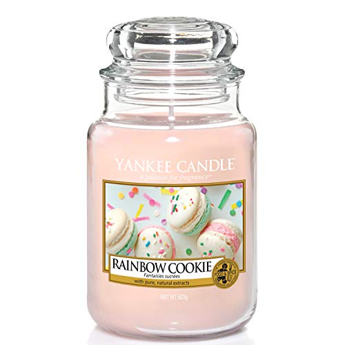Yankee Candle Rainbow Cookie Glaskerze, pink, 10,7 x 10,7 x 16,8 cm