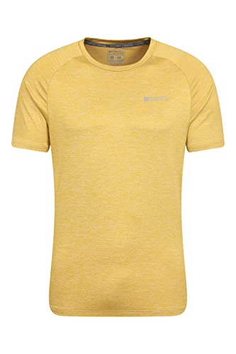 Mountain Warehouse IsoCool Agra gestreiftes Herren- T-Shirt - UPF-30+-UV-Schutz, leichtes, schnell trocknendes T-Shirt, atmungsaktiv - Für Wandern Gelb XXL
