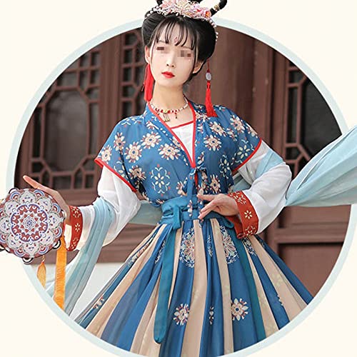 Hanfu aus der Tang-Dynastie für Frauen, chinesische traditionelle Kleidung, Bühnenperformance, Cosplay-Kostüm (Color : Red, Size : L=166-170cm)