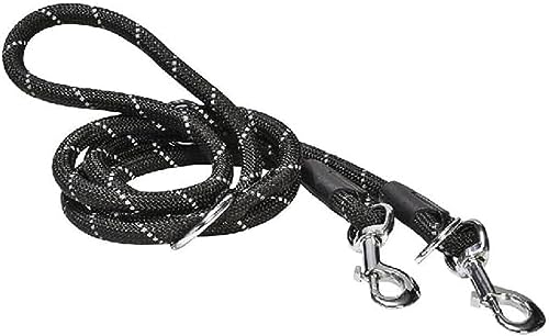 Bobby Walk – Schlauchförmige Hundeleine, Trainingshundeleine, strapazierfähiges Nylon, 3 Längen, Schwarz, 180 x 1,2 cm