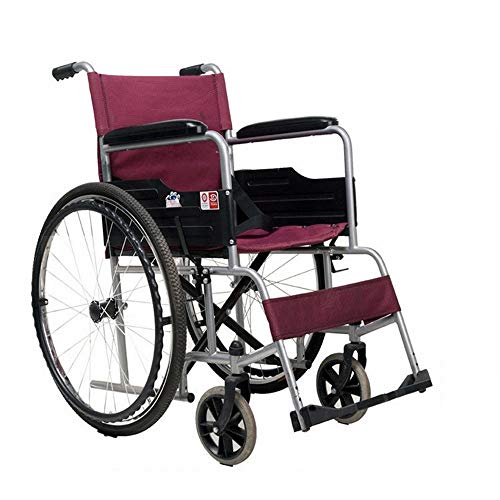 GZZ Medizinische Kinderwagen für Den Haushalt, Klappbare Rollstühle, Leichte, Ältere Roller,Rot,Einheitsgröße