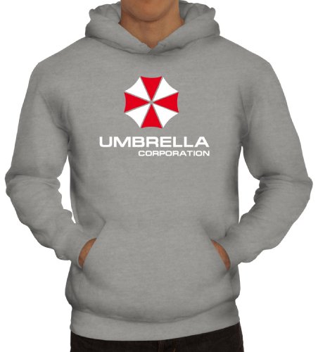 Shirtstreet24, Umbrella Corporation, Herren Kapuzen Sweatshirt - Pullover Hoodie, Größe: M,Graumeliert