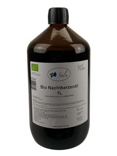 Sala Nachtkerzenöl kaltgepresst food grade bio 1 L 1000 ml Glasflasche