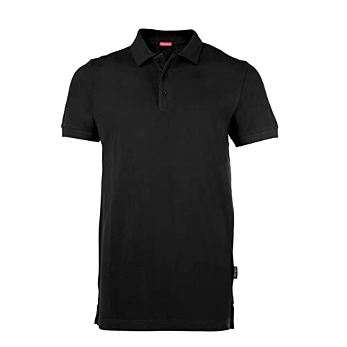 HRM Herren Heavy Performance Polo, schwarz, Gr. 5XL I Premium Polo Shirt Herren I Basic Polohemd bis 60°C waschbar I Hochwertige & nachhaltige Herren-Bekleidung I Workwear