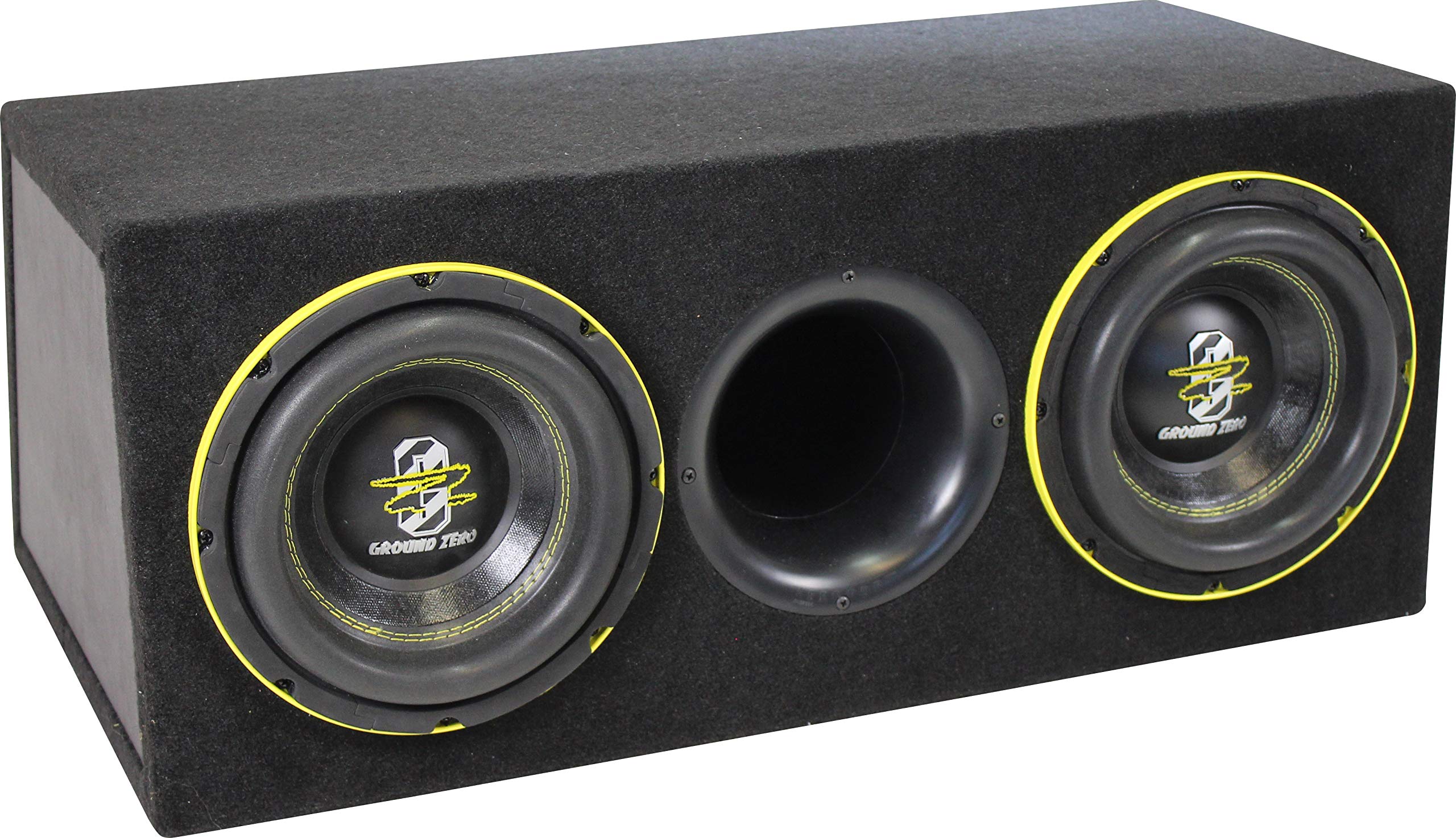 Ground Zero GZHW 20XSPL-D1 BR Dual- 20cm SPL Subwoofer im Gehäuse - Gehäusesubwoofer, hochwertiges Gehäuse aus MDF, 1200 Watt RMS Belastbarkeit, 2x2 Ohm