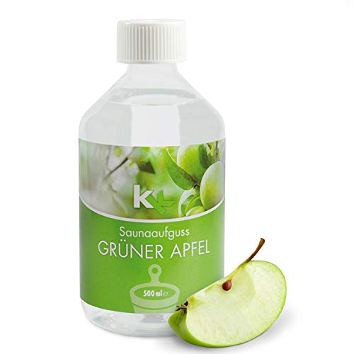KK Sauna Aufguss Konzentrate PREMIUM - Made in Germany - Duftsorte Grüner Apfel - 500 ml Flasche - Wellness für zu Hause