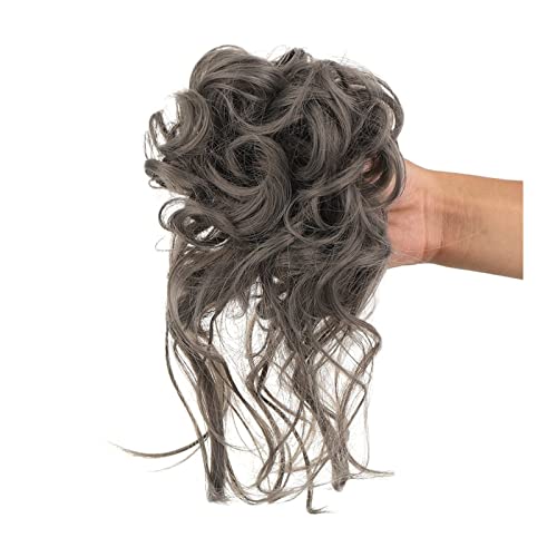 Bun Haarteile Pieces Curly Chignon Donut Scrunchie for Frauen, unordentlicher Dutt, synthetische, zerzauste Hochsteckfrisur, Haarknoten, Verlängerung, elastisches Haarband Brötchen-Haarteil (Color :