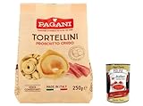 12x Pagani Pasta all' Uovo Tortellini con Prosciutto Crudo, Eiernudeln mit Parma ham, Pasta mit Ei 250g + Italian Gourmet polpa 400g