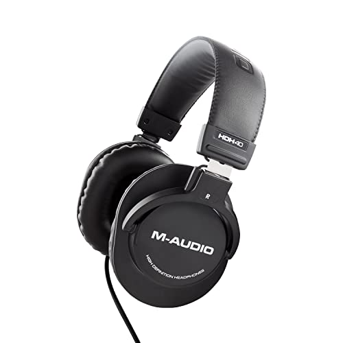 M-Audio HDH40 – Over-Ear Studiokopfhörer mit geschlossenem Design, flexiblem Bügel und 2.7m Kabel für Studiomonitoring, Podcasting und Recording