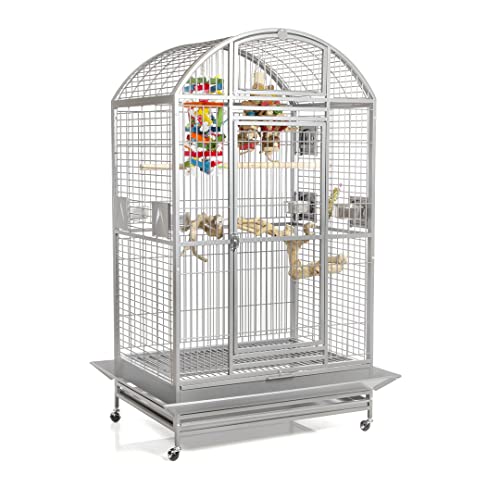 Montana Cages ® | Papageienkäfig Castell Nova Dome - Platinum | für Papageien | 120 x 95 x 196 cm