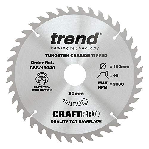 Trend CSB/19040 190 x 30 mm 40 Zähne Craftpro Sägeblatt