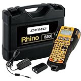 DYMO Rhino 5200 Tragbares Industrielles Beschriftungsgerät, ABC-Tastatur und Großes LCD-Display, Stabiles Kunststoffgehäuse mit integrierten Gummipuffern, Gummierte Tasten mit 6 Direktzugriffstasten und 11 Funktionen