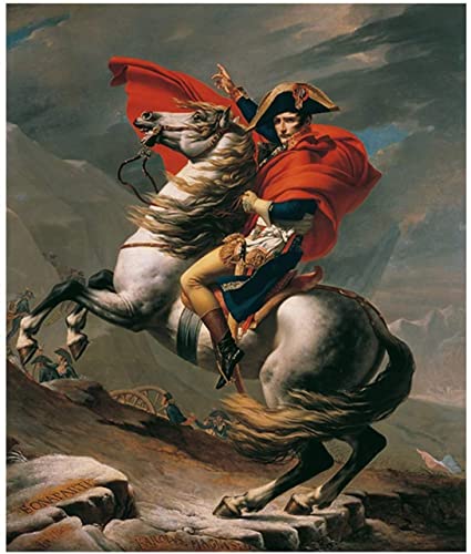 ZYUANYUAN Poster und Drucke Berühmter Napoleon, der die Alpen überquert Plakate und Drucke Wandkunstbild für Wohnzimmer-Hauptdekorationen Kein Rahmen 60X90cm