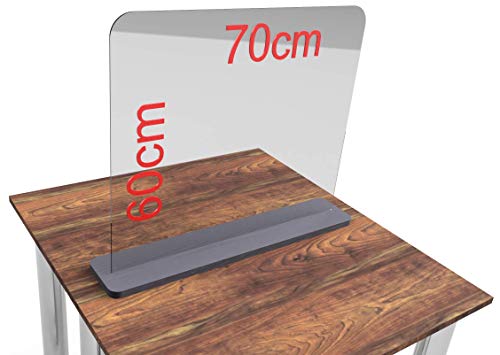 Spuckschutz aus Plexiglas mit 5mm, Virenschutz Hustenschutz Niesschutz, Thekenaufsatz Tischaufsatz Tresenaufsatz, (60-100x60cm) (70x60cm)