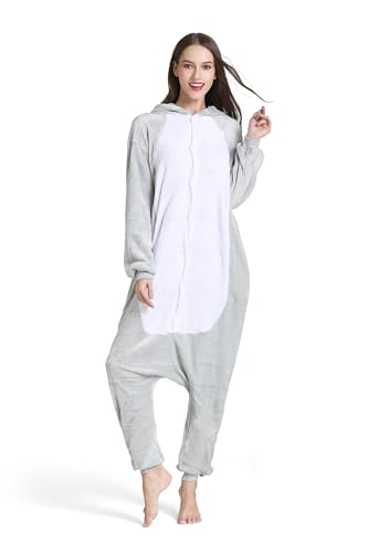 Yimidear® Unisex Adult Pyjamas Cosplay Tier Onesie Nachtwäsche Nachtwäsche (XL, Grau)