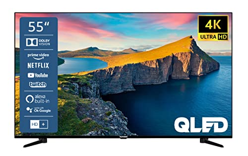Telefunken QU55K800 55 Zoll QLED Fernseher/Smart TV (4K Ultra HD, HDR Dolby Vision, Triple-Tuner, Bluetooth) - 6 Monate HD+ inklusive