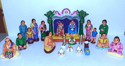 KRISHA KRAFTS Kalyanaset Papiernetz-Golu-Puppen, Hochzeitsset, umweltfreundliches Material