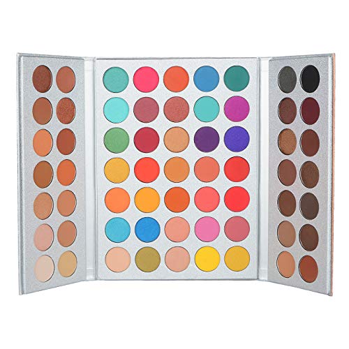 Pannow Lidschatten-Palette 63 Farben (Matte + Schimmer) Make-up In hohem Grade pigmentierte wasserdichte Augen-Schatten-Kosmetik