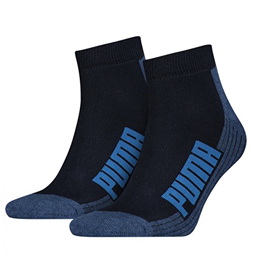 PUMA Unisex Cushioned Quarter Socken 6er Pack, Größe:35-38;Farbe:Navy / Grey / Strong Blue