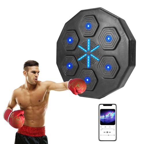 Musik Boxen Maschine, Musik elektronische Boxen Wall Target Boxing Machine, mit 6 Lichtern und Bluetooth Sensor, Boxen Training Geräte mit Boxhandschuhen (A-ohne Handschuhe)