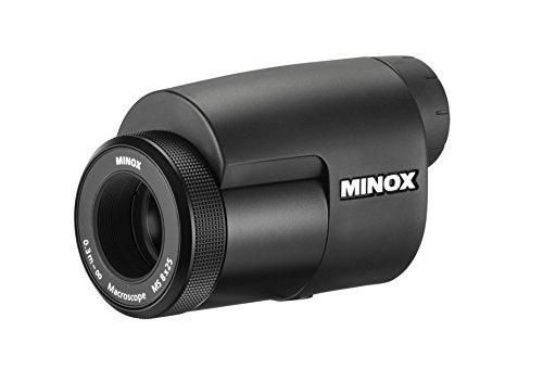 MINOX MS 8x25 Macroscope Schwarz - Miniteleskop im handlichen Format für Outdoor & Alltag - Inkl. Bereitschaftstasche, Trageriemen & Bedienungsanleitung