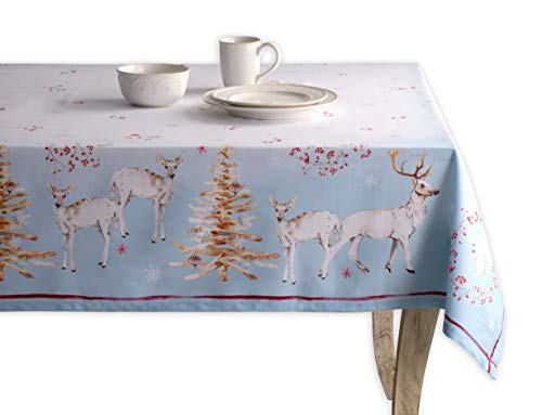 Maison d' Hermine Fairytale Forest 100% Baumwolle Tischdecke für Küche | Abendessen | Tischplatte | Dekoration Parteien | Hochzeiten | Thanksgiving/ Weihnachten (Rechteck, 160 cm x 220 cm)