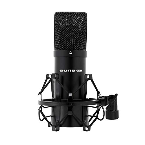 auna MIC-900B • USB Kondensator-Mikrofon • Gaming-Mikrofon • Standmikrofon für Gesangs- und Sprachaufnahmen • PC & Studio • 16 mm Kapsel • 320Hz - 18KHz • schwarz