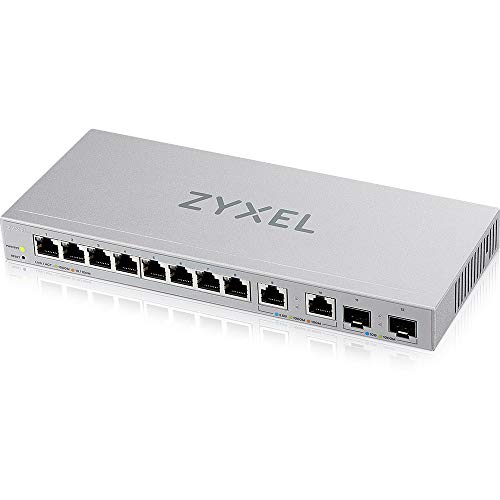 ZyXEL Multiigabit Switch mit 12 webverwalteten Ports mit 2 Ports 2,5 G/2 Ports 10 G SFP+ für Büro/Wand, 5 Jahre Garantie [XGS1210-12]