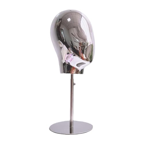 MagiDeal Mannequin Kopf Modell Haarteile Display Halter Vielseitig 17,72-22,83 zoll Hoch für Friseur Ausbildung Persönlichen Gebrauch Home Caps, Silber