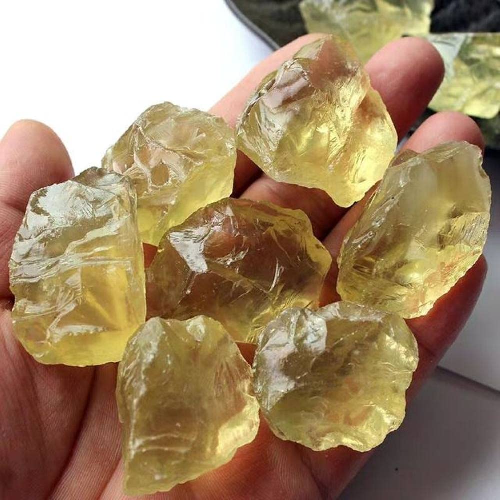 LIJUCAI Natürlicher Citrin-Kristallstein, gelber Quarzkristall   , Rohstein, Energiestein, Kristalle, Heimdekoration, Citrin-Kristall, 140,150 g (1 Packung)