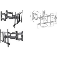 Logilink Full Motion Corner TV Wall Mount - Verstellbarer Arm für Fernseher und Monitor - kaltgewalzter Stahl - Bildschirmgröße: 94-177.8 cm (37-70 Ecke (BP0047)