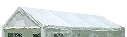DEGAMO Ersatzdach Dachplane für Zelt 4x8 Meter, PE Weiss 180g/m², incl. Spanngummis …