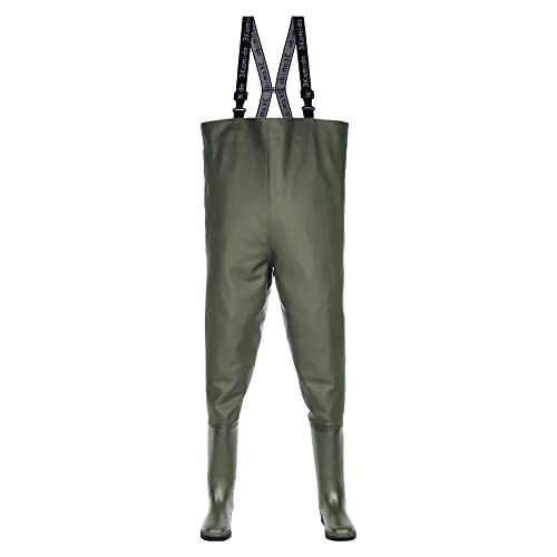 3Kamido Wathose Classic, SCHWARZ und GRÜN Serie 680, Anglerhose Standard, Fischerhose Teichhose Hochwasserhose (43 EU, Grün)