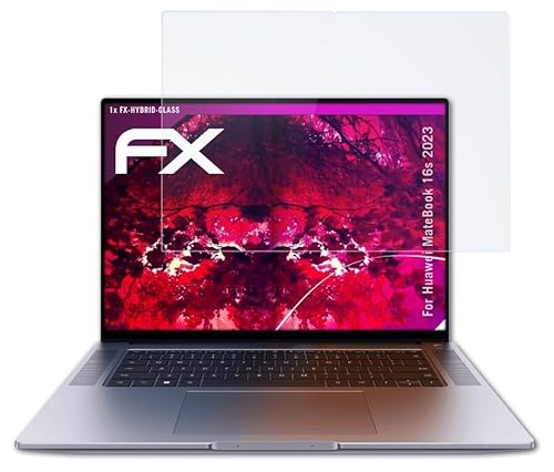 atFoliX Glasfolie kompatibel mit Huawei MateBook 16s 2023 Panzerfolie, 9H Hybrid-Glass FX Schutzpanzer Folie