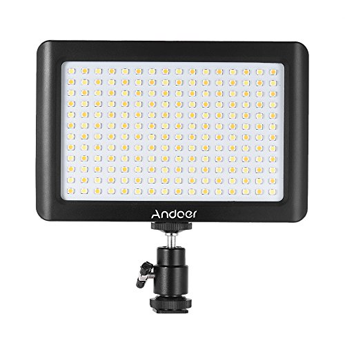 Andoer Mini LED Licht 192pcs Beads Studio Video Fotografie Dimmbar Tragbar Panel Lampe 3200K / 6000K für Canon Nikon DSLR Kamera DV Camcorder
