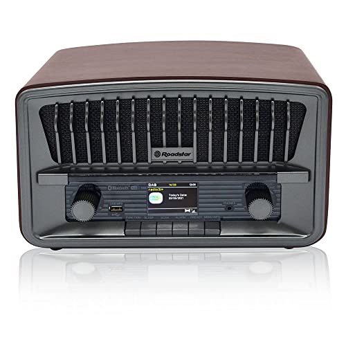 Roadstar HRA-270 D+BT Retro-Radio (Nostalgieradio mit DAB+/FM, Bluetooth, USB/MP3-Player, Aux-In und Wecker mit Dual-Alarm und Sleep Funktion)