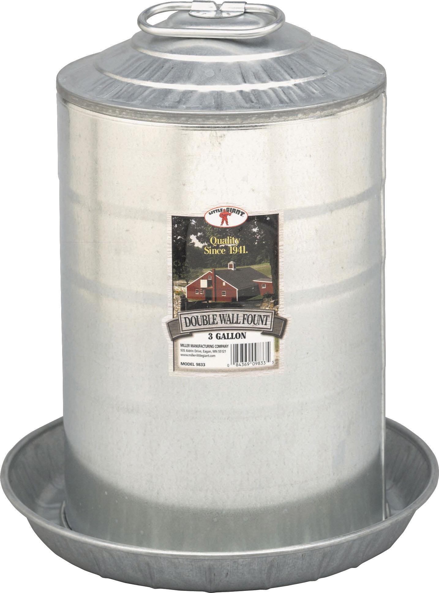 Little Giant Farm & Ag 9833 Doppelwandiger Metall-Geflügelzähler, 1,9 l