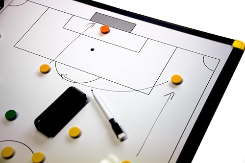 POWERSHOT Taktiktafel Fußball - 2 Verschiedene Größen zur Auswahl - Taktiboard Inkl. Magnete und Filzstift mit Schwamm (Taktiktafel + Tasche (90 x 60 cm))