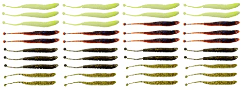 40 FTM Omura Baits Snake 8,4cm 1,4g Knoblauch - Forellenjig Set, Jigs für Forellen, Forellenköder, Softbaits zum Forellenfischen