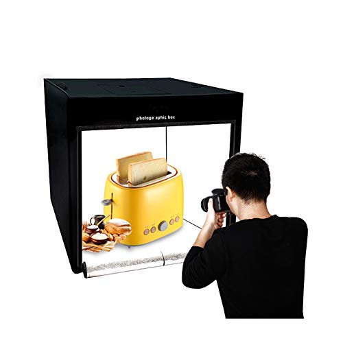 XAOBNIU Tragbare Fotostudio-Box 80 x 80 cm, Einteilige Struktur-Lichtbox mit Einstellbarer Helligkeit, professionelles Fotografie-Schießzelt, mit 120 LED-Lichtern und 3 Farbhintergründen