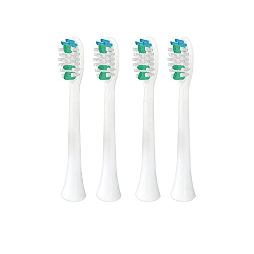 Shenghao Yige Store 4 Stück / 8 Stück Zahnbürstenköpfe passend für S100 und S200 Ultraschall-Schall-elektrische Zahnbürstenköpfe (Farbe: 4 tiefweiß)