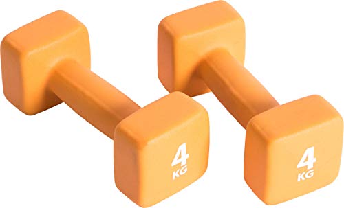 Pure2Improve Unisex-Adult Neopren-Hanteln, Orange, 4kg (2er-Set)